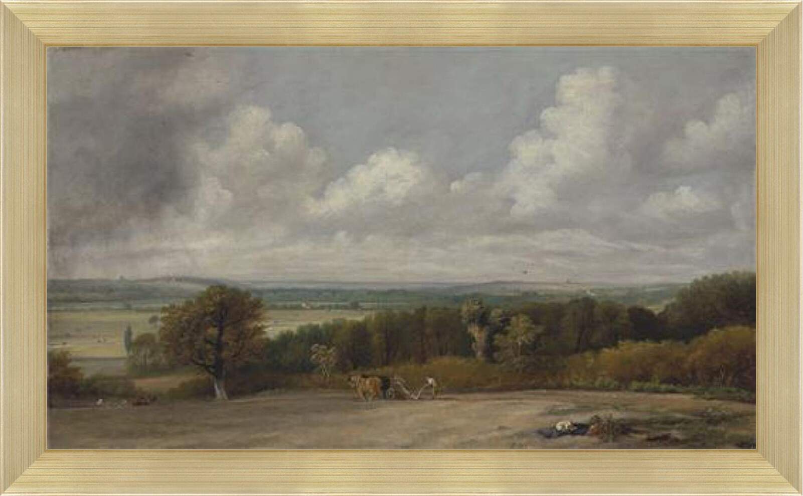 Картина в раме - Ploughing Scene in Suffolk. Джон Констебл