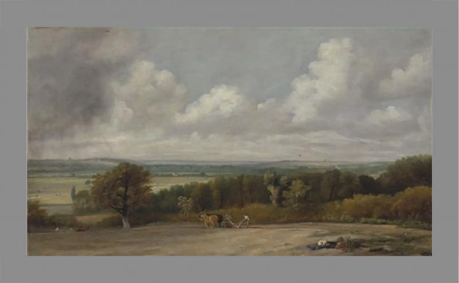 Картина в раме - Ploughing Scene in Suffolk. Джон Констебл