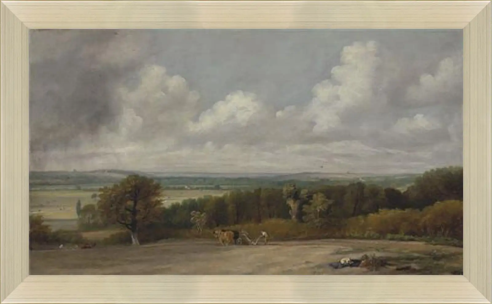 Картина в раме - Ploughing Scene in Suffolk. Джон Констебл