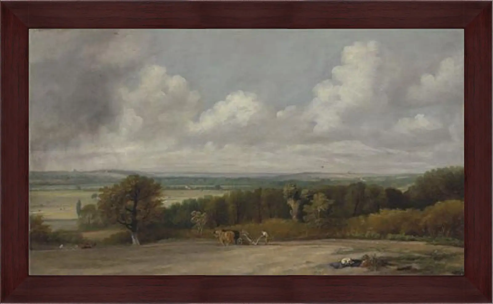 Картина в раме - Ploughing Scene in Suffolk. Джон Констебл