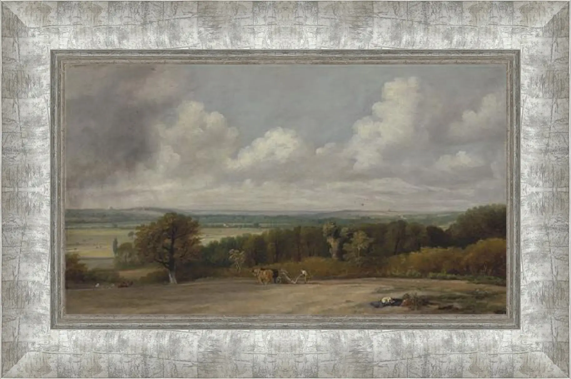 Картина в раме - Ploughing Scene in Suffolk. Джон Констебл