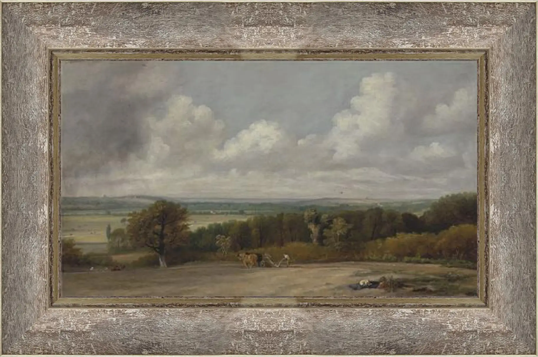 Картина в раме - Ploughing Scene in Suffolk. Джон Констебл