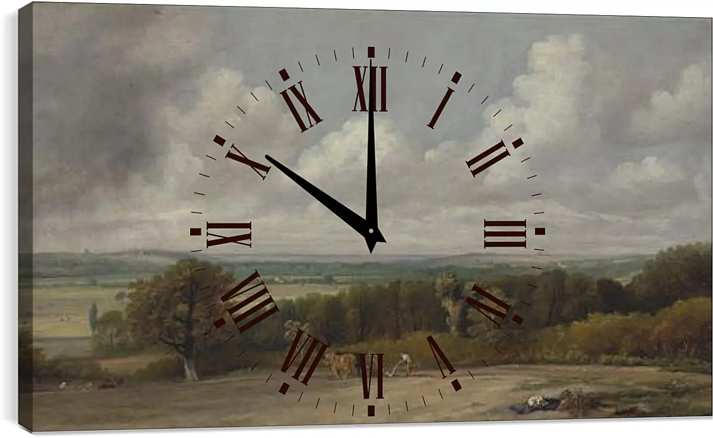 Часы картина - Ploughing Scene in Suffolk. Джон Констебл