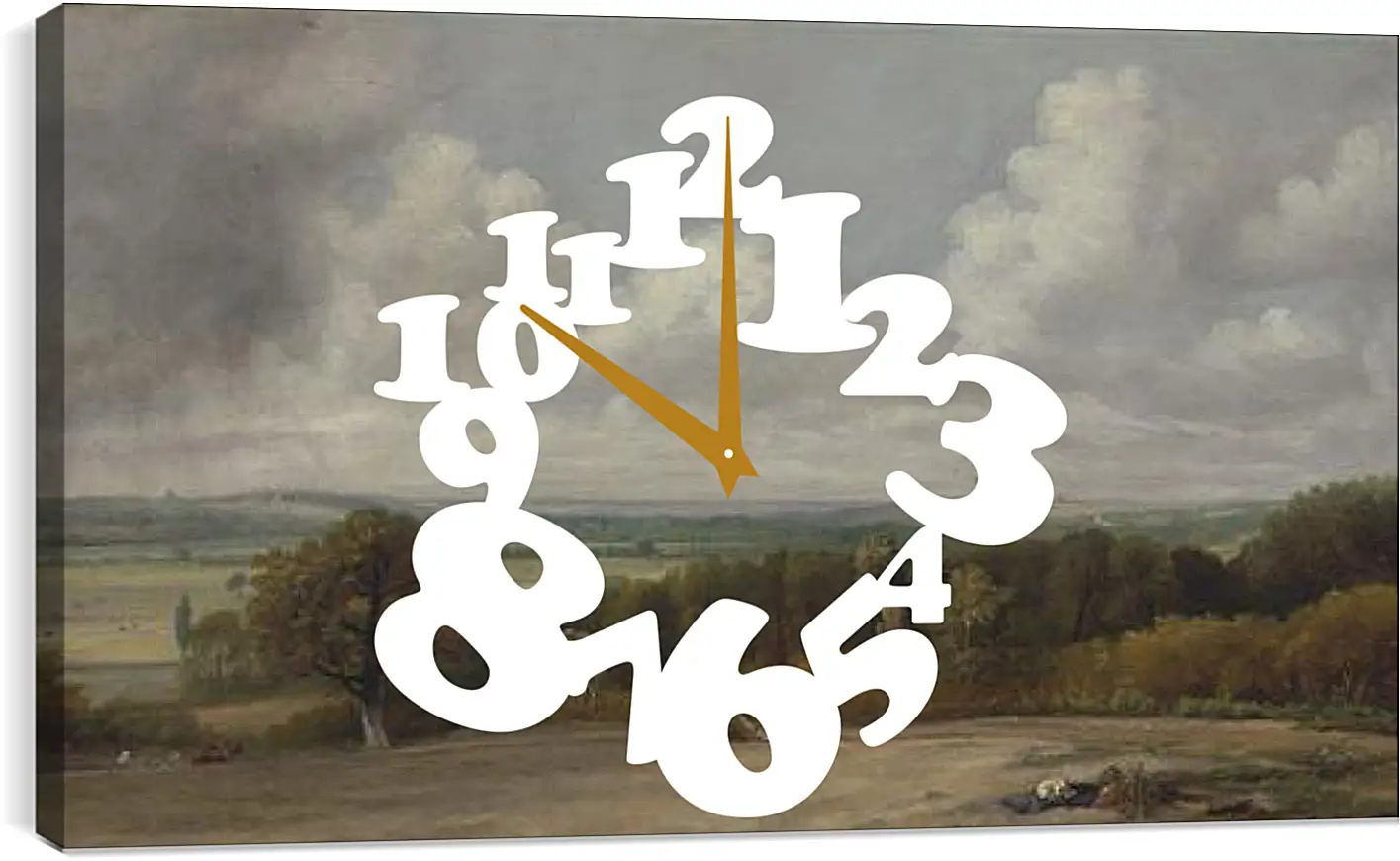 Часы картина - Ploughing Scene in Suffolk. Джон Констебл