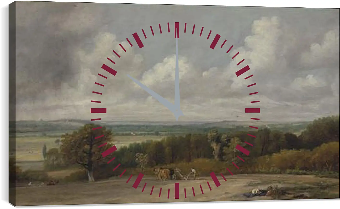 Часы картина - Ploughing Scene in Suffolk. Джон Констебл