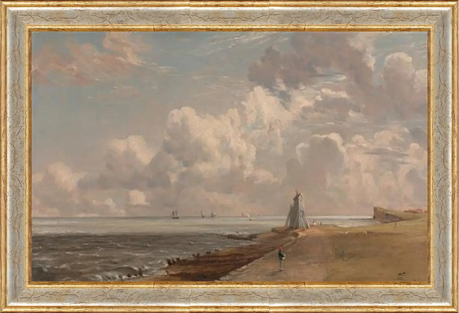 Картина в раме - Harwich The Low Lighthouse and Beacon Hill. Джон Констебл