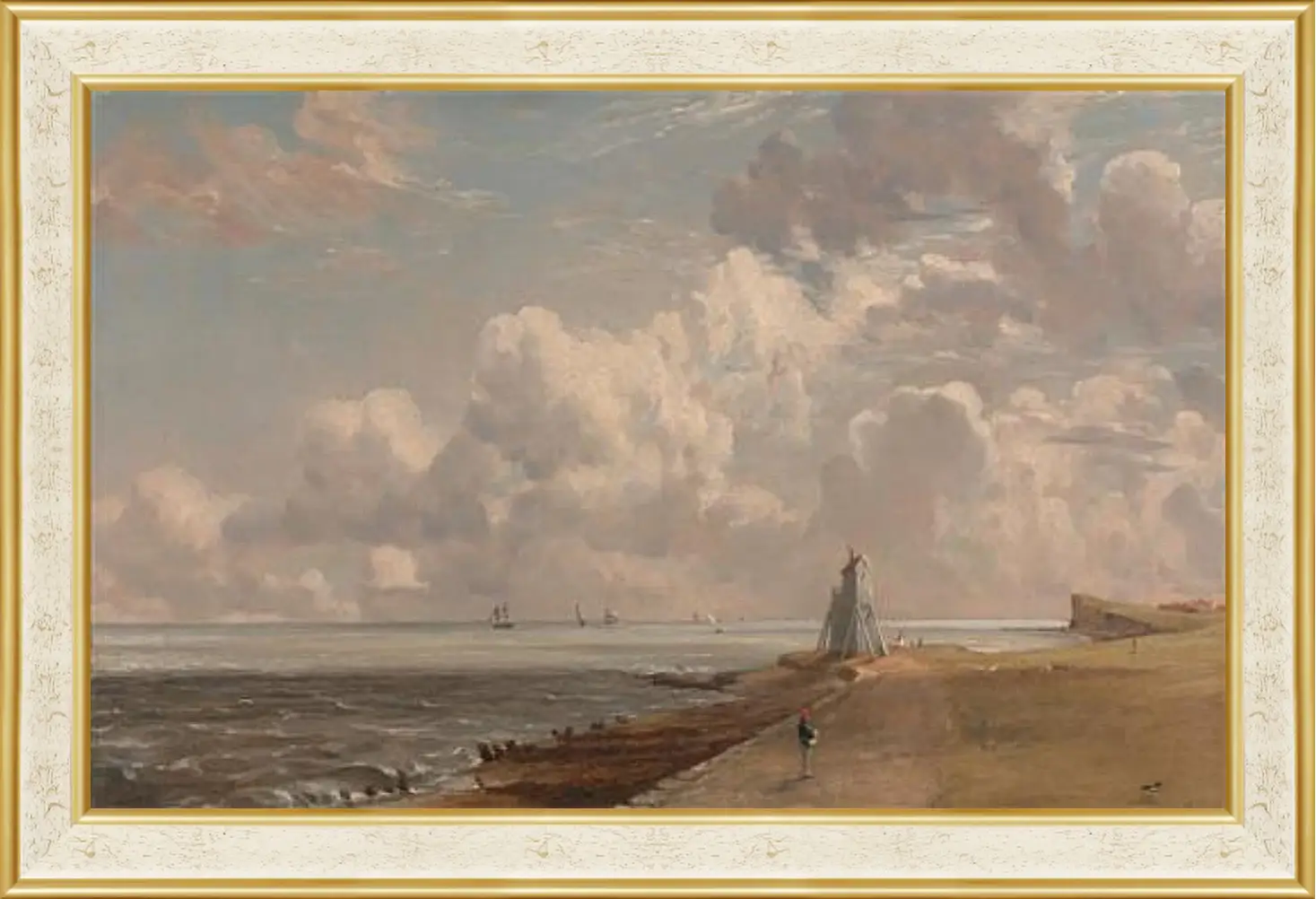 Картина в раме - Harwich The Low Lighthouse and Beacon Hill. Джон Констебл