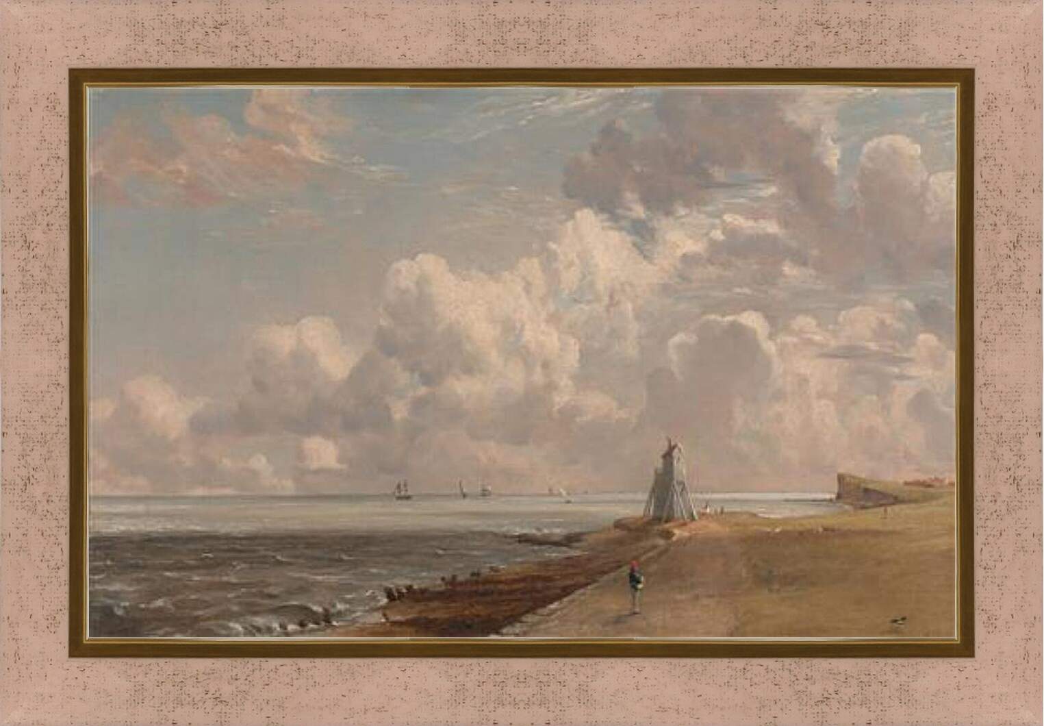 Картина в раме - Harwich The Low Lighthouse and Beacon Hill. Джон Констебл