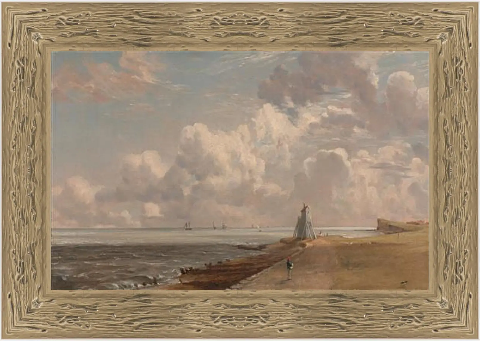 Картина в раме - Harwich The Low Lighthouse and Beacon Hill. Джон Констебл