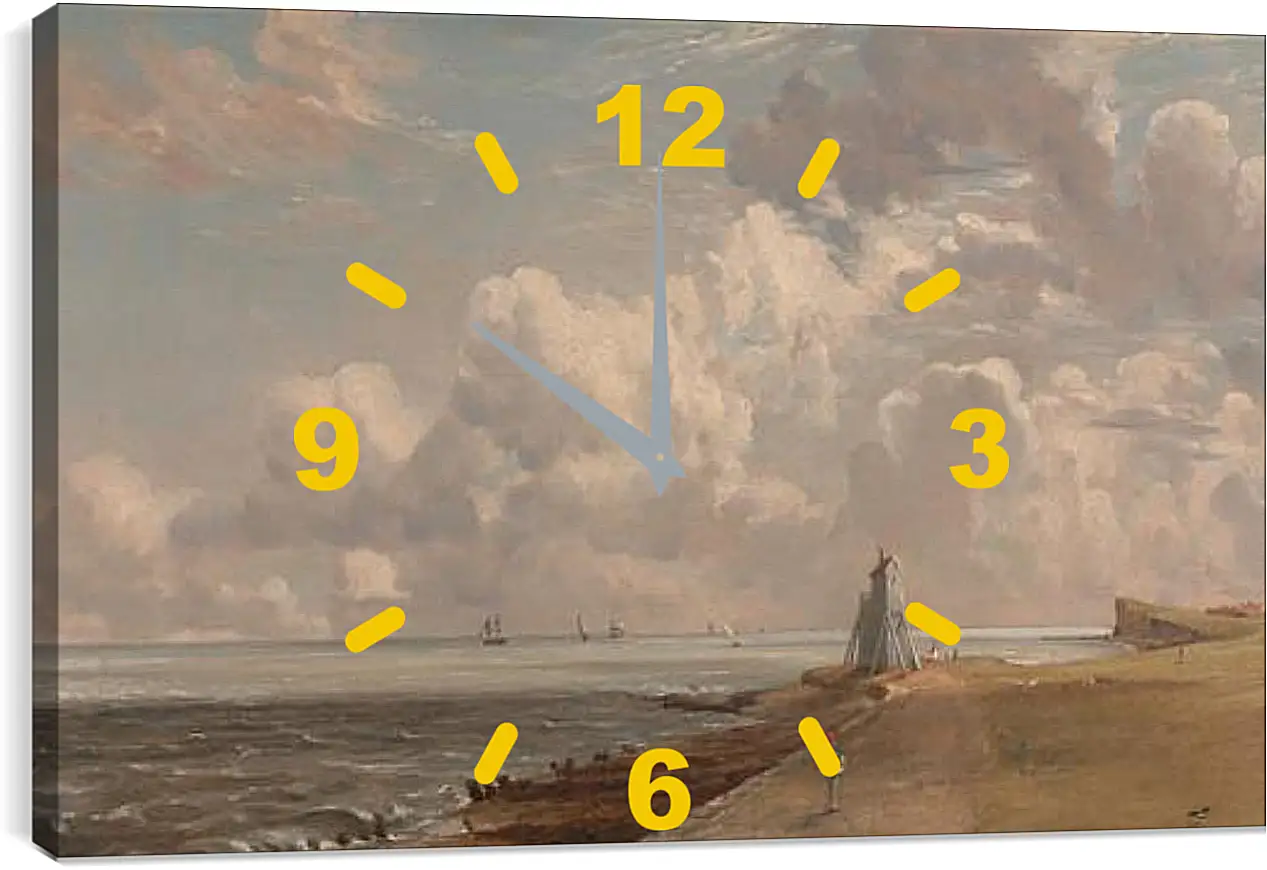 Часы картина - Harwich The Low Lighthouse and Beacon Hill. Джон Констебл