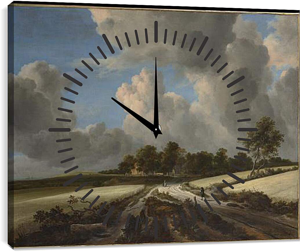 Часы картина - Wheat Fields. Якоб ван Рейсдал