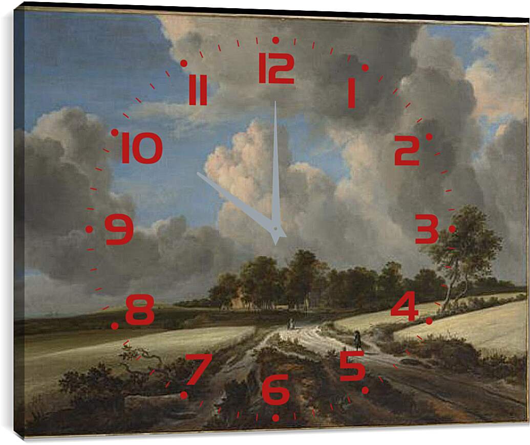 Часы картина - Wheat Fields. Якоб ван Рейсдал
