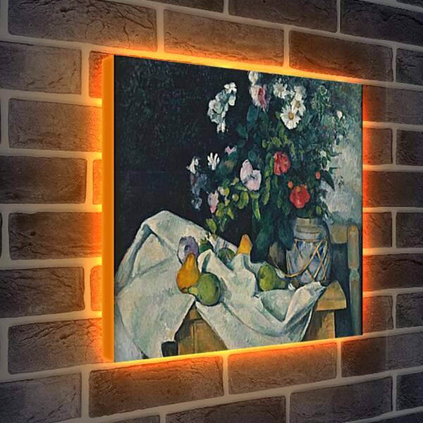 Лайтбокс световая панель - Натюрморт с цветами. Поль Сезанн