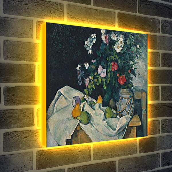 Лайтбокс световая панель - Натюрморт с цветами. Поль Сезанн