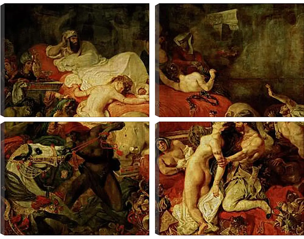 Модульная картина - The death of Sardanapalus. Эжен Делакруа