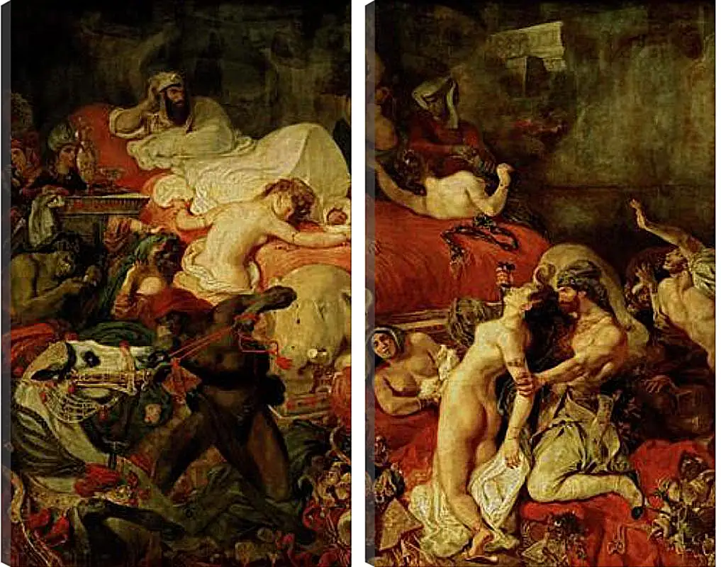 Модульная картина - The death of Sardanapalus. Эжен Делакруа