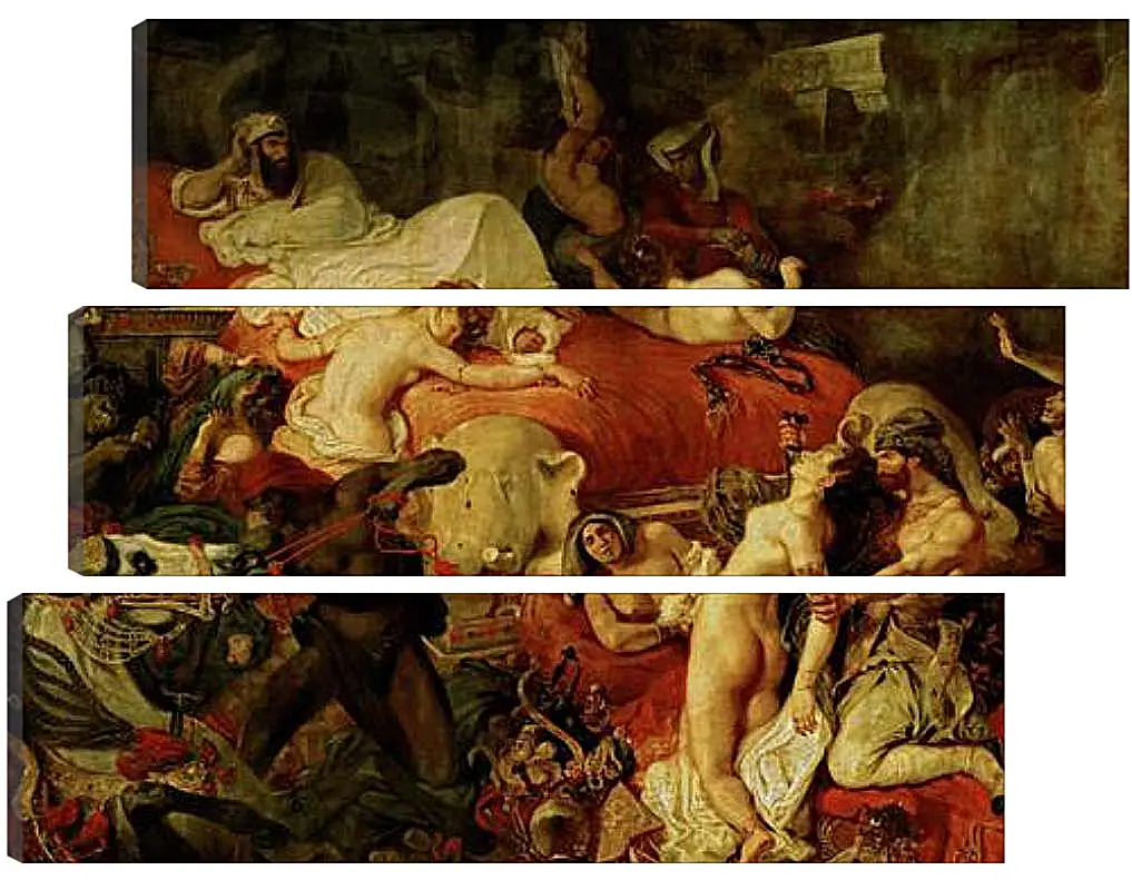 Модульная картина - The death of Sardanapalus. Эжен Делакруа