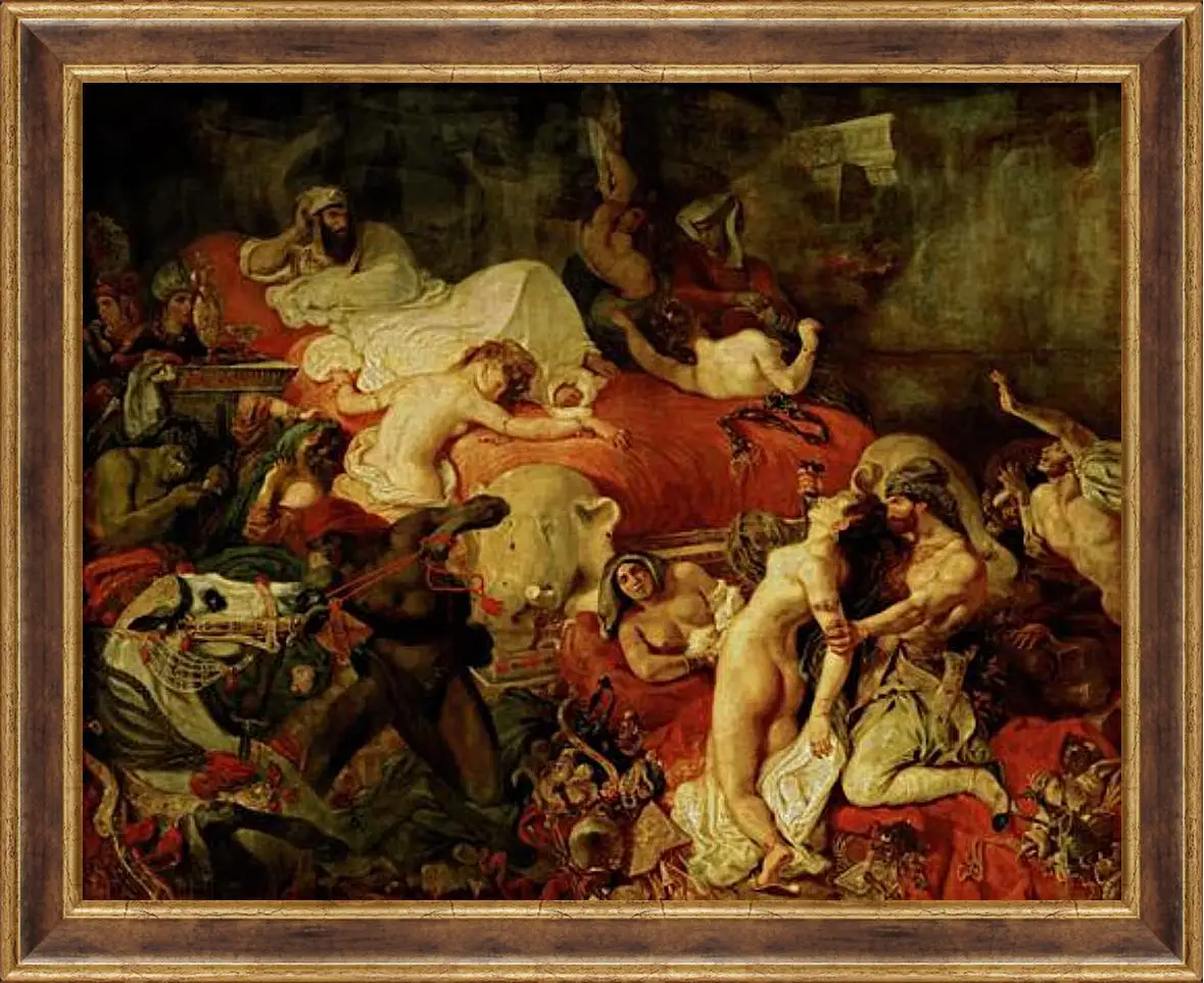 Картина в раме - The death of Sardanapalus. Эжен Делакруа