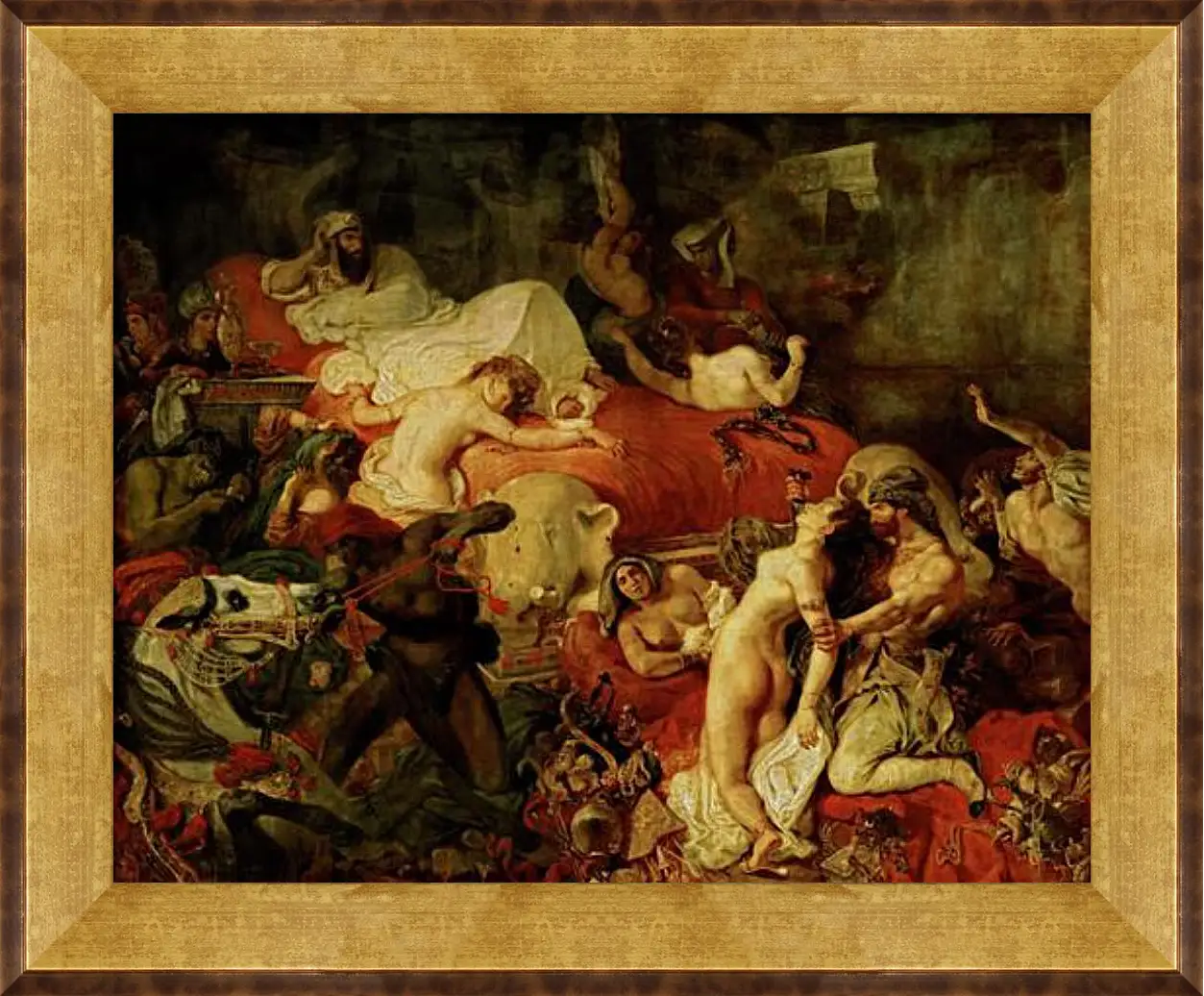 Картина в раме - The death of Sardanapalus. Эжен Делакруа