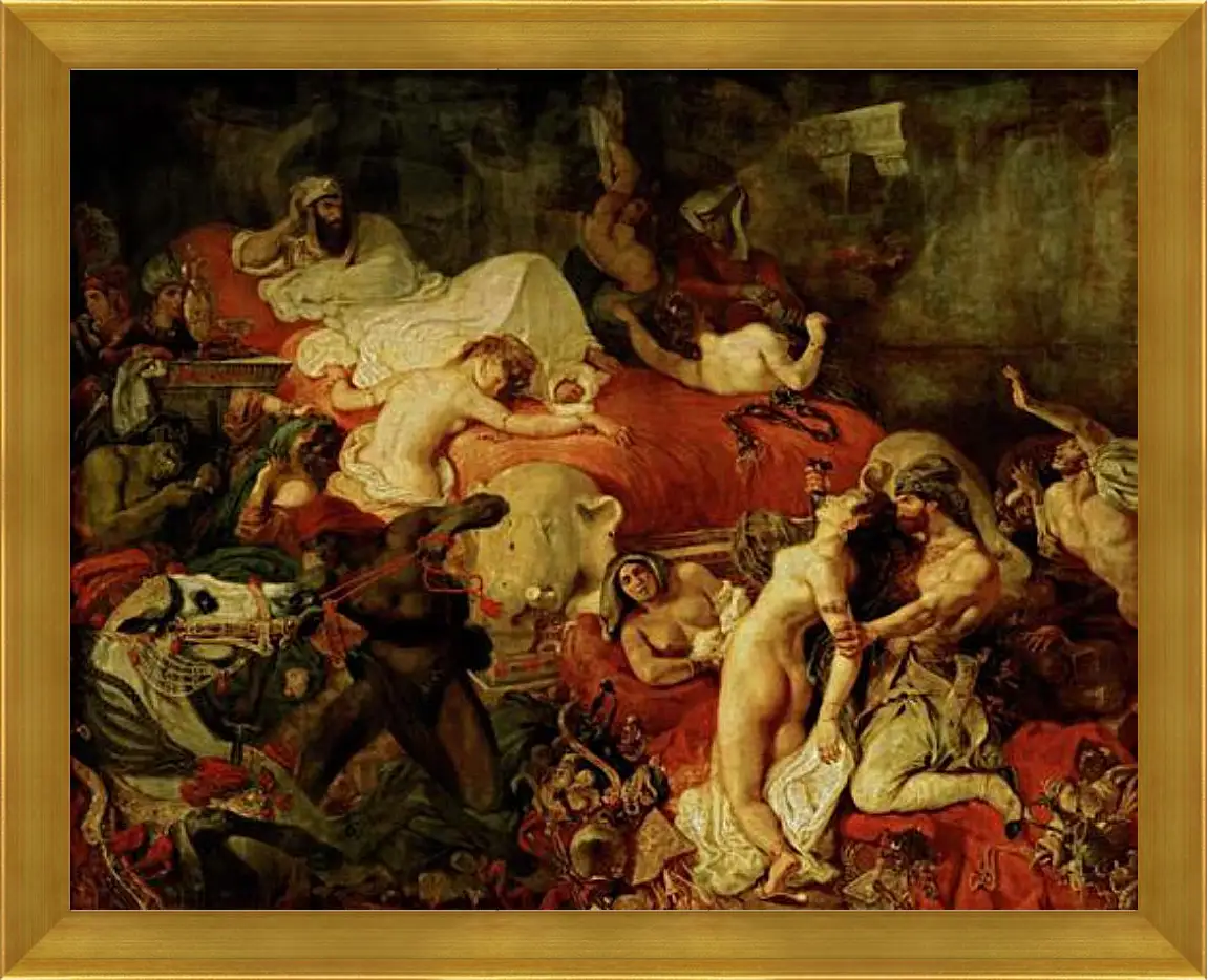 Картина в раме - The death of Sardanapalus. Эжен Делакруа