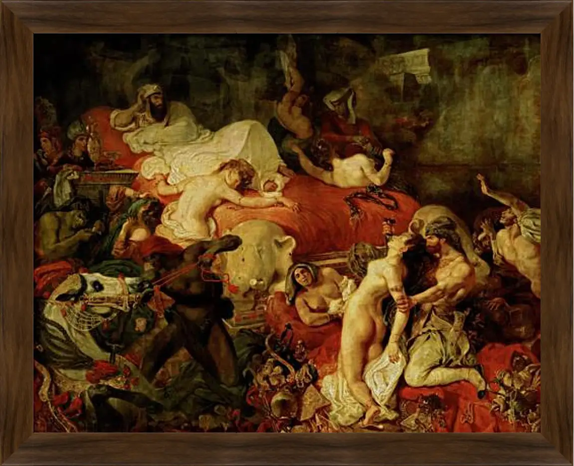 Картина в раме - The death of Sardanapalus. Эжен Делакруа