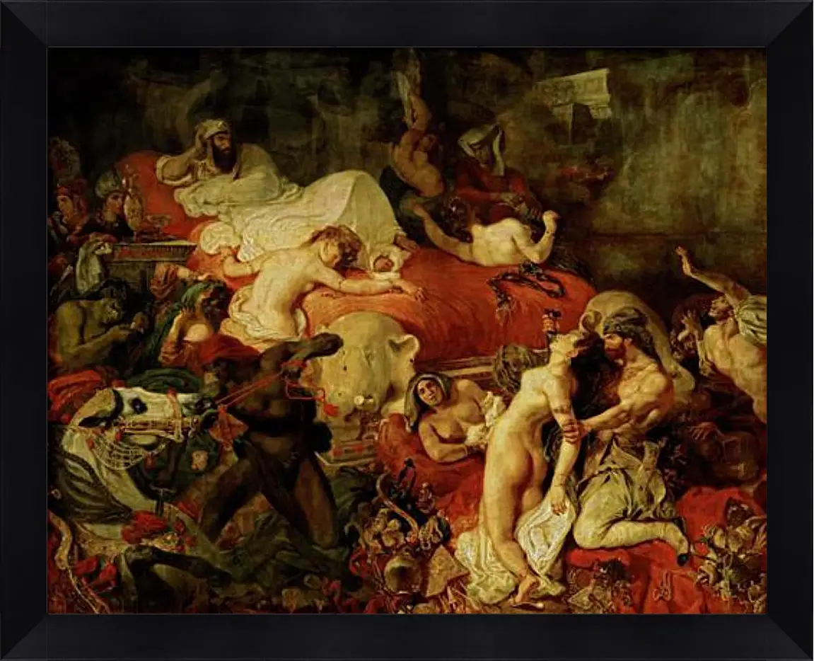 Картина в раме - The death of Sardanapalus. Эжен Делакруа