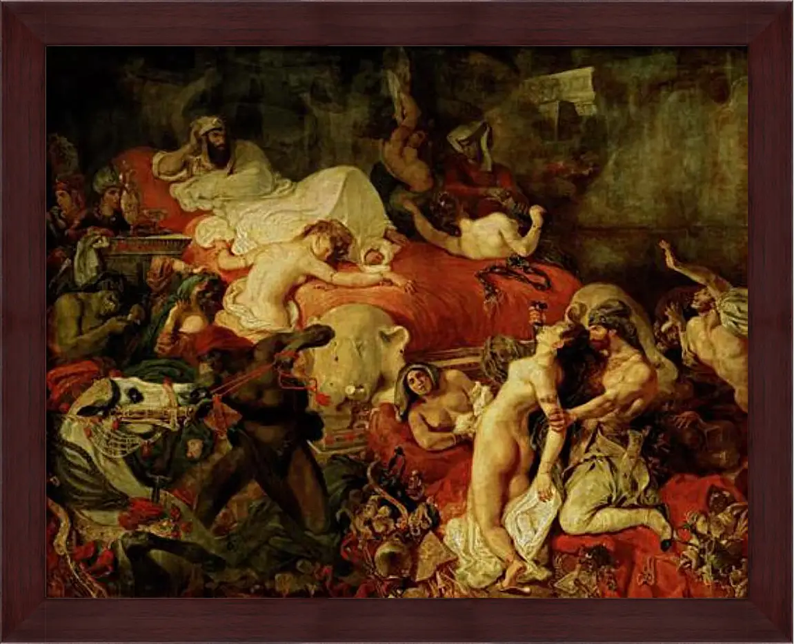 Картина в раме - The death of Sardanapalus. Эжен Делакруа