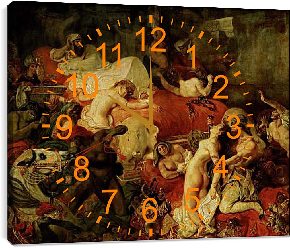 Часы картина - The death of Sardanapalus. Эжен Делакруа