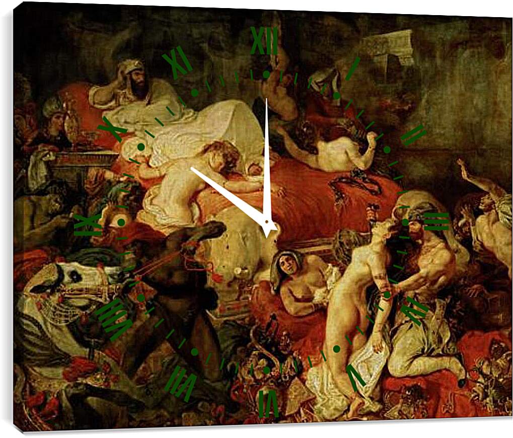 Часы картина - The death of Sardanapalus. Эжен Делакруа