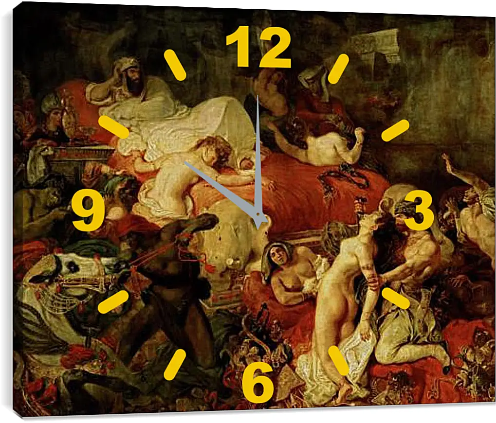 Часы картина - The death of Sardanapalus. Эжен Делакруа