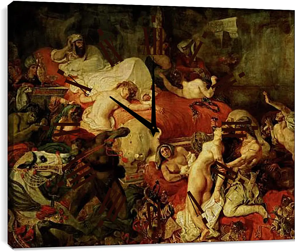 Часы картина - The death of Sardanapalus. Эжен Делакруа