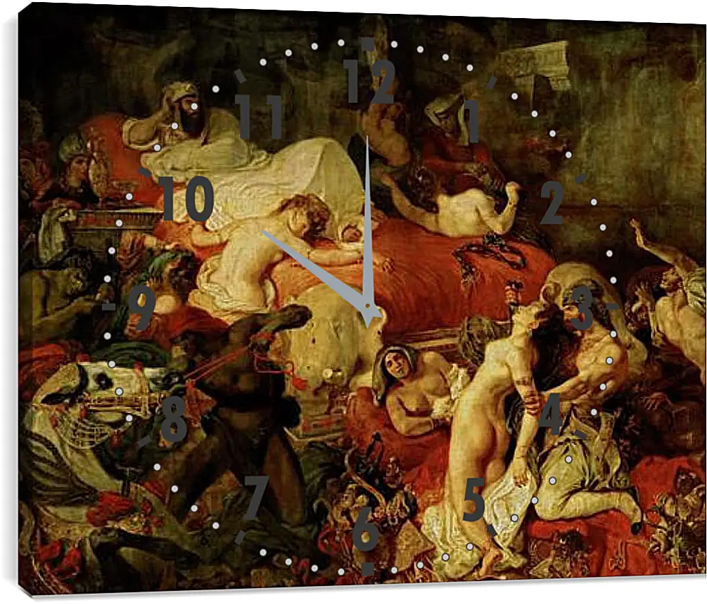 Часы картина - The death of Sardanapalus. Эжен Делакруа