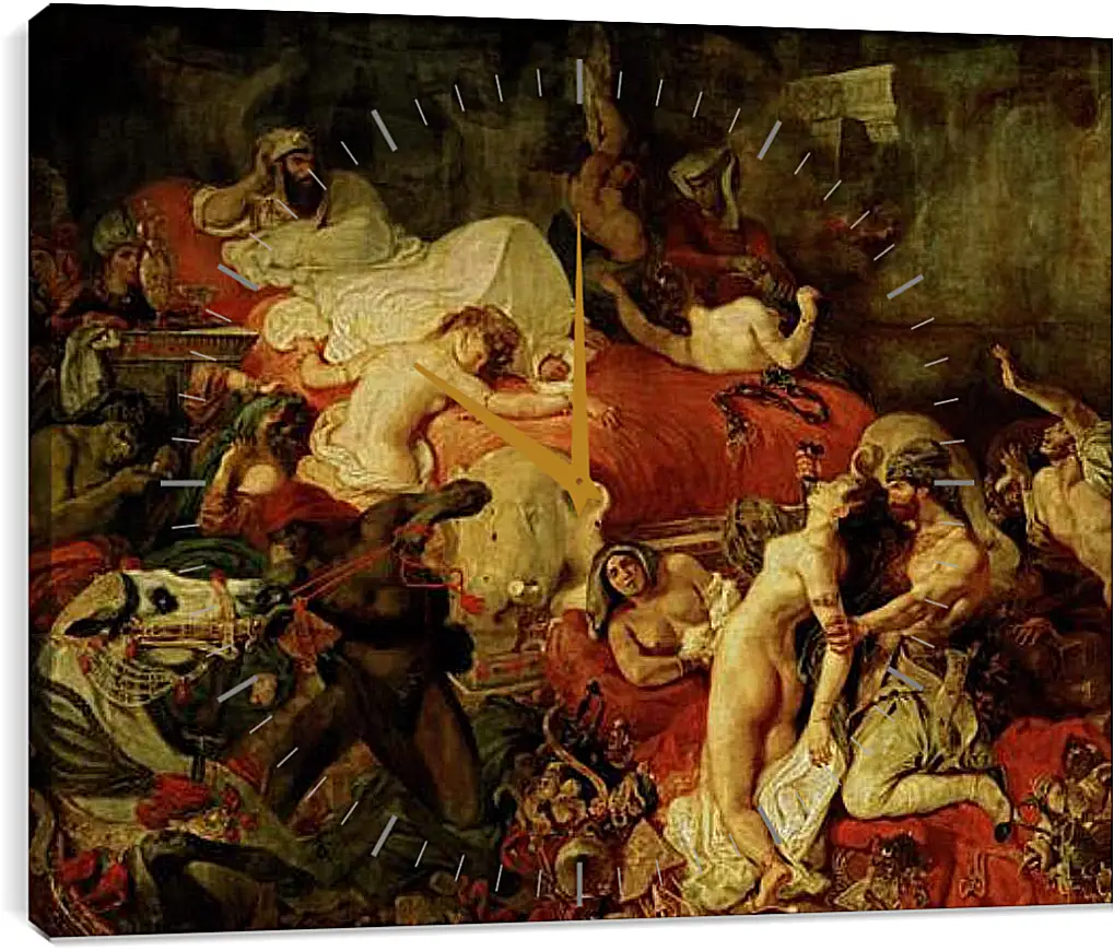 Часы картина - The death of Sardanapalus. Эжен Делакруа