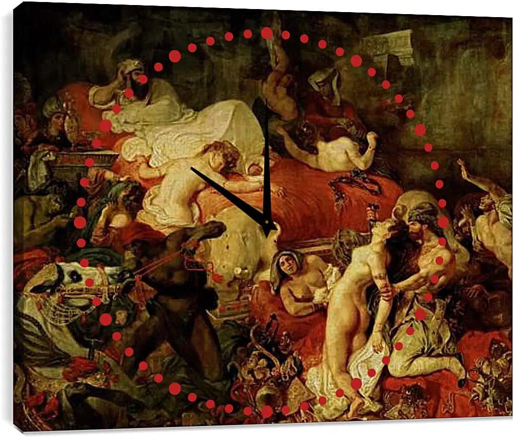 Часы картина - The death of Sardanapalus. Эжен Делакруа