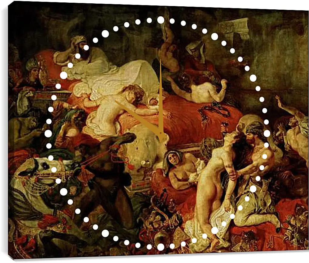 Часы картина - The death of Sardanapalus. Эжен Делакруа