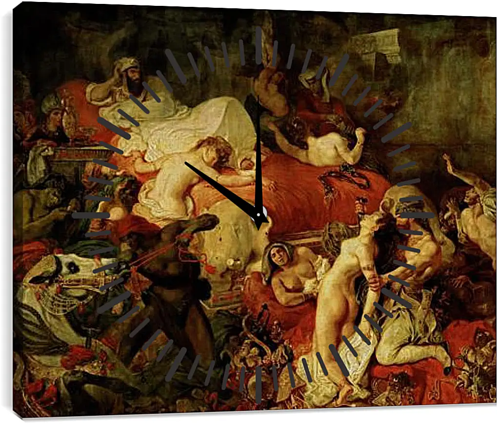 Часы картина - The death of Sardanapalus. Эжен Делакруа