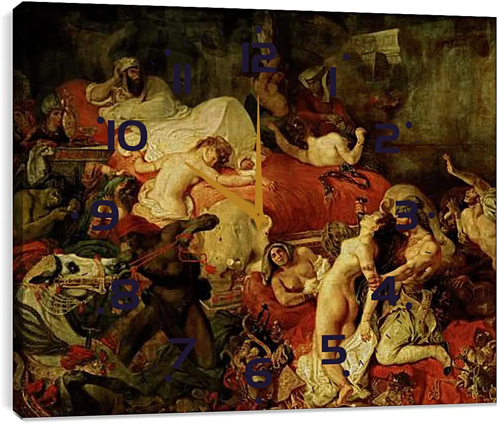 Часы картина - The death of Sardanapalus. Эжен Делакруа