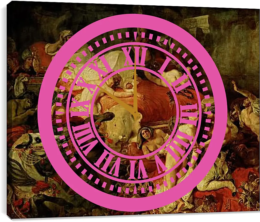 Часы картина - The death of Sardanapalus. Эжен Делакруа