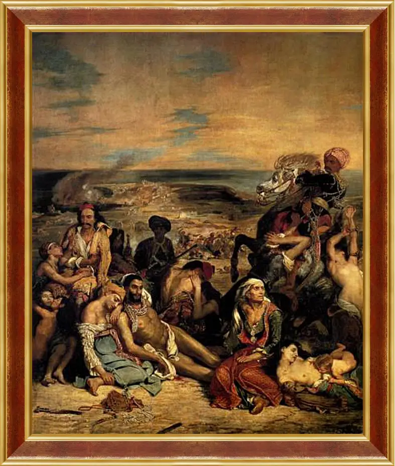 Картина в раме - The massacre at Chios. Эжен Делакруа