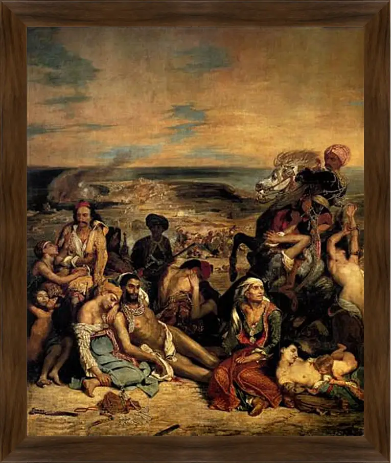 Картина в раме - The massacre at Chios. Эжен Делакруа