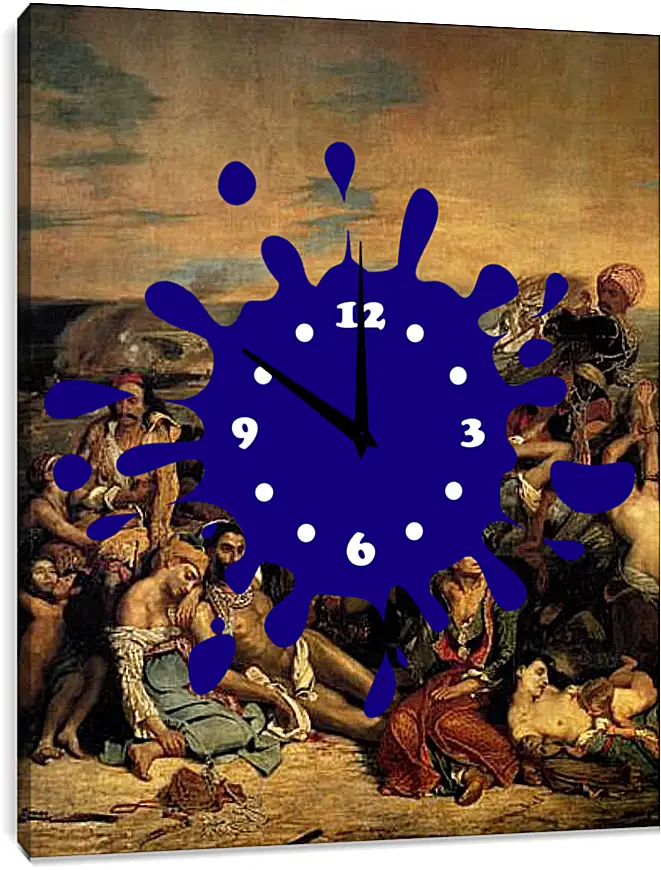 Часы картина - The massacre at Chios. Эжен Делакруа