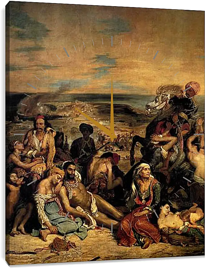 Часы картина - The massacre at Chios. Эжен Делакруа