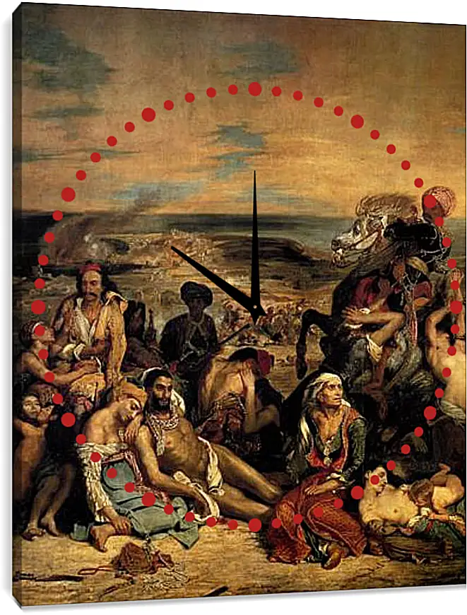 Часы картина - The massacre at Chios. Эжен Делакруа