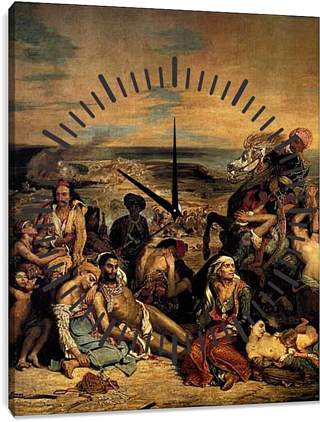 Часы картина - The massacre at Chios. Эжен Делакруа