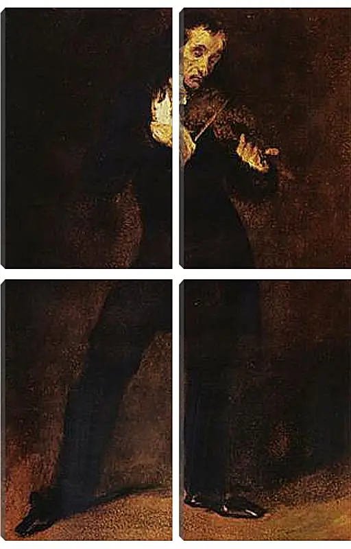 Модульная картина - Portrait Of Paganini. Эжен Делакруа