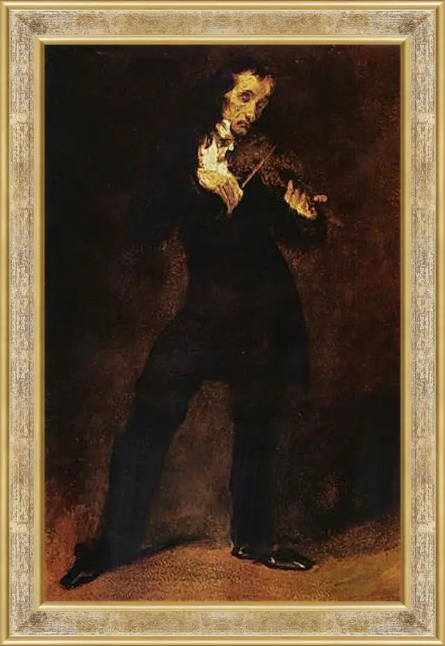 Картина в раме - Portrait Of Paganini. Эжен Делакруа