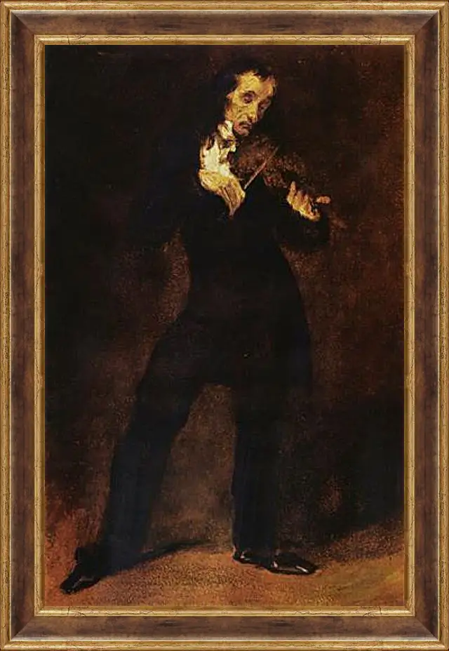 Картина в раме - Portrait Of Paganini. Эжен Делакруа