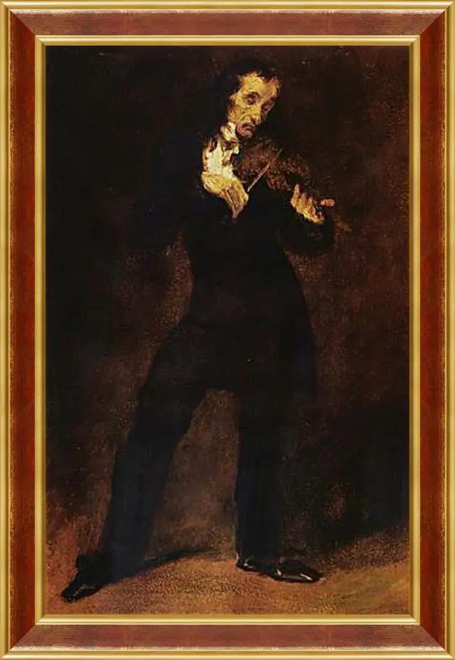 Картина в раме - Portrait Of Paganini. Эжен Делакруа