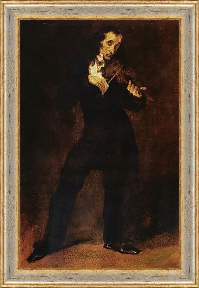 Картина в раме - Portrait Of Paganini. Эжен Делакруа