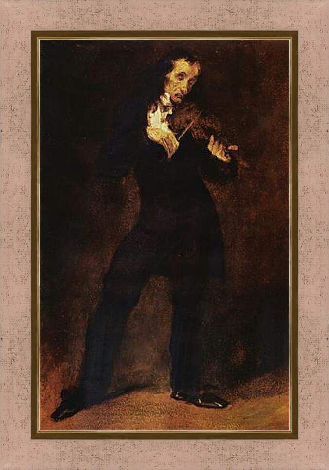 Картина в раме - Portrait Of Paganini. Эжен Делакруа